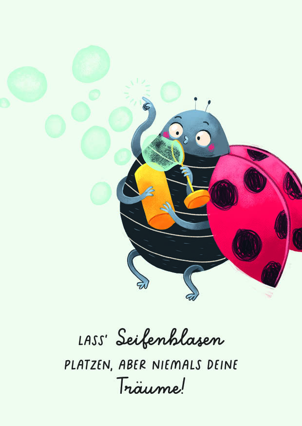 Postkarte Seifenblasen neutrales Motiv auf hochwertiger Pappe