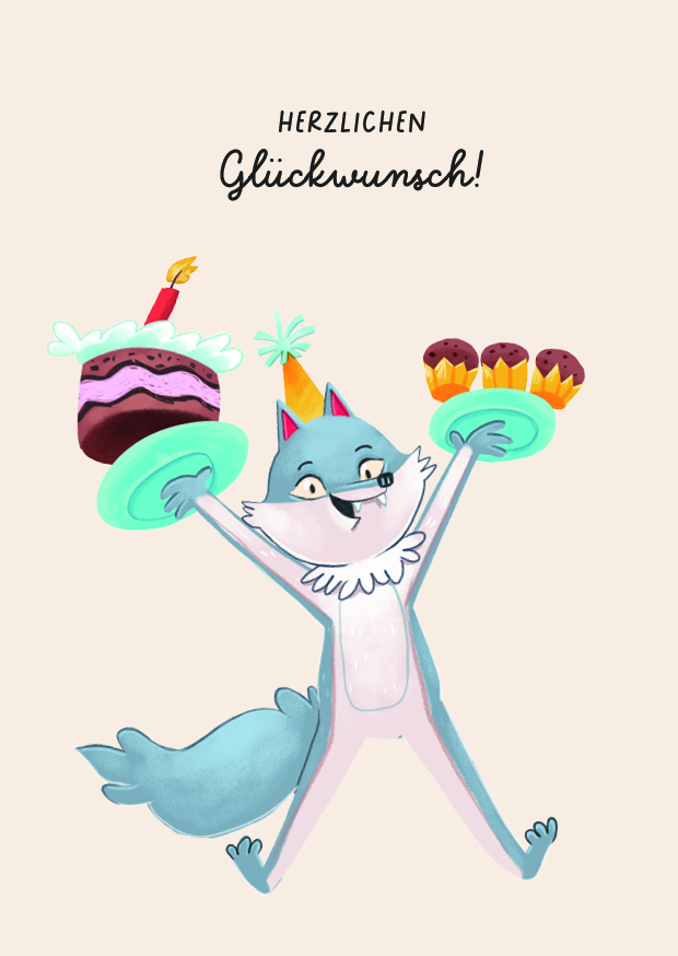 Postkarte Herzlichen Glueckwunsch Geburtstagsmotiv